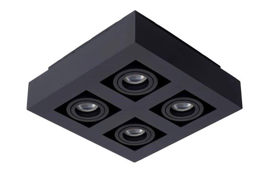 Lucide XIRAX - Deckenstrahler - LED Dim to warm - GU10 - 4x5W 2200K/3000K - Schwarz - ausgeschaltet